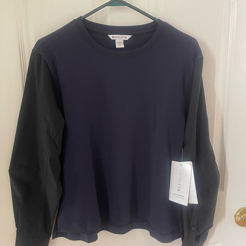 Athleta Navy and Black Long Sleeve Shirt